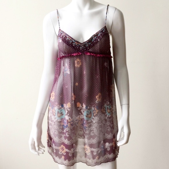 Free People Dresses & Skirts - Intimately Free People Beaded Sheer Slip Dress